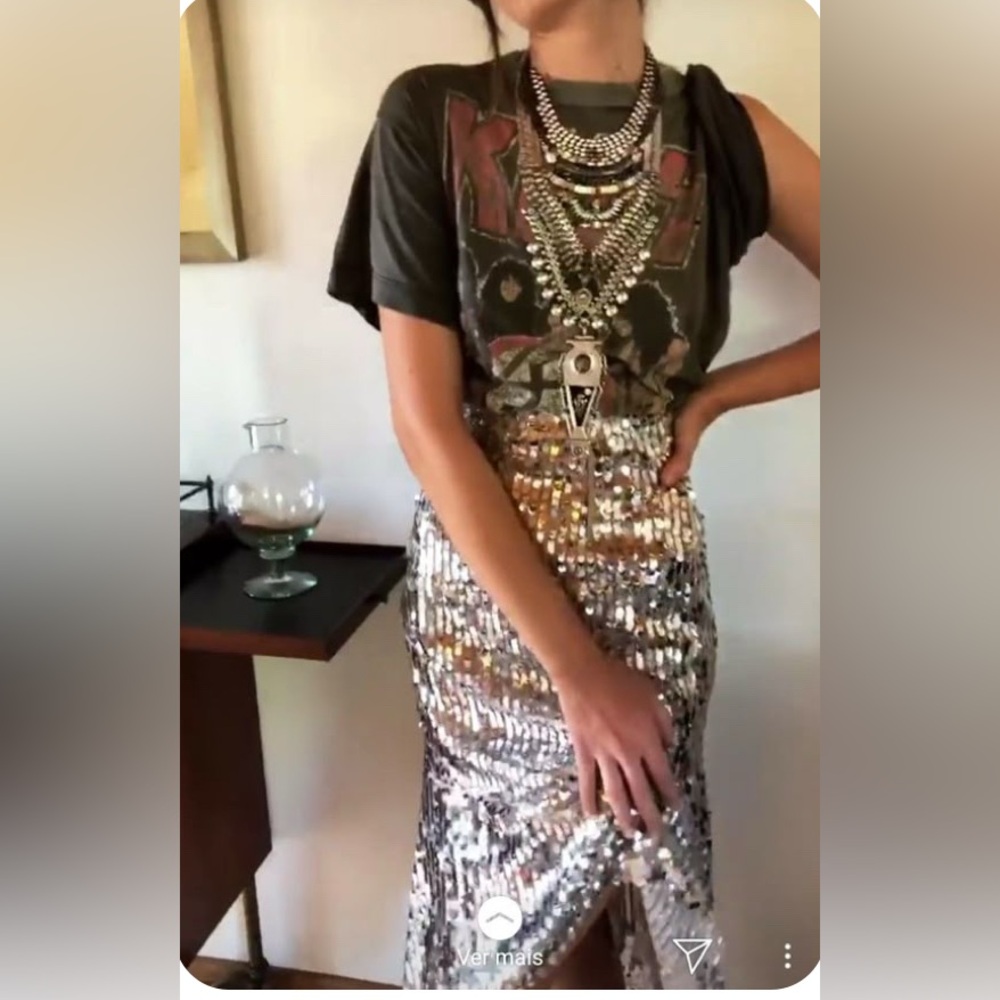 NWT - J. Crew Collection Silver Sparkle Sequin Skirt, S